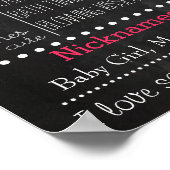 Eerste geboorte Chalkboard Poster Girl (Hoek)