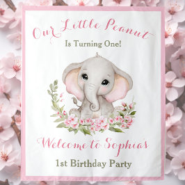 Eerste geboorte Girl Elephant Welcome Sign Tapestr Wandkleed