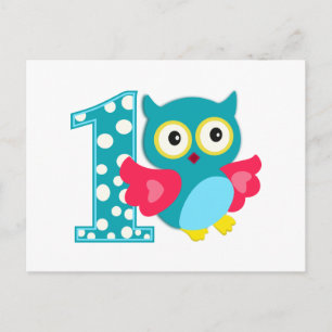 Eerste geboorte Happy Owl Briefkaart