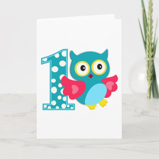 Eerste geboorte Happy Owl Kaart (Voorkant)
