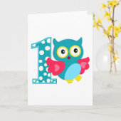 Eerste geboorte Happy Owl Kaart (Gele Bloem)