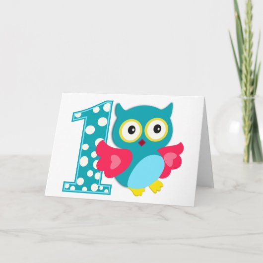 Eerste geboorte Happy Owl Kaart (Voorkant)