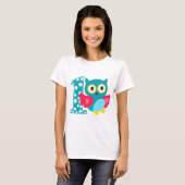 Eerste geboorte Happy Owl T-shirt (Voorkant volledig)