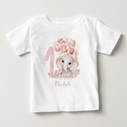 Eerste geboorte meisje Cute Elephant Pink (Voorkant)