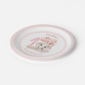 Eerste geboorte meisje Cute Elephant Pink Papieren Bordje (Gekanteld)