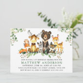 Eerste geboorte Waterverf Woodland Animals Kaart (Staand voorkant)