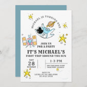 Eerste geboortedag Astronaut Buitenspatie Kaart (Voorkant / Achterkant)