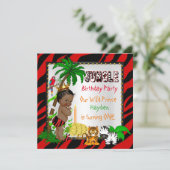 Eerste geboortedag Oerwoud Safari Wilde Prins Etni Kaart (Staand voorkant)