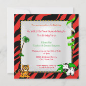 Eerste geboortedag Oerwoud Safari Wilde Prins Etni Kaart (Achterkant)