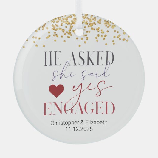 Eerste gehuwd glas ornament (Voorkant)