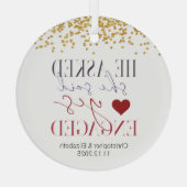 Eerste gehuwd glas ornament (Achterkant)