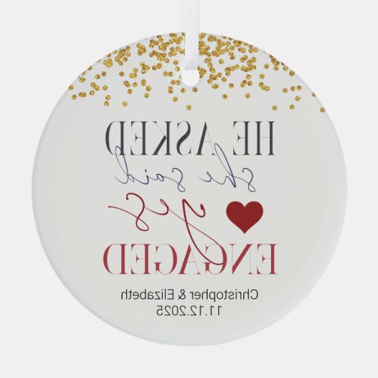 Eerste gehuwd glas ornament (Achterkant)