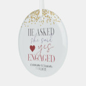 Eerste gehuwd glas ornament (Voorkant links)