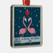 Eerste gehuwde kerstparen metalen ornament (Rechts)