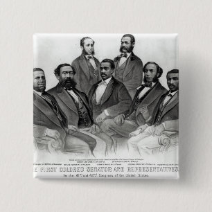 Eerste gekleurde senator en vertegenwoordigers vierkante button 5,1 cm