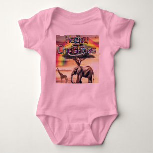 Eerste gelukkige Kerstmis in Afrika Romper