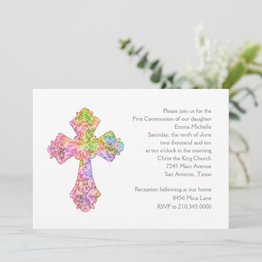 Eerste gemeenschap Abstract met Kruis Kaart (Staand voorkant)