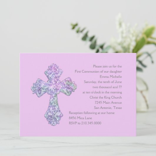 Eerste Gemeenschap Abstract met wederzijdse uitnod Kaart (Staand voorkant)