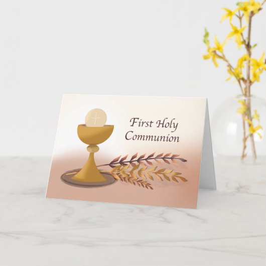 Eerste gemeenschap met tarwekalk en -host kaart (Gele Bloem)