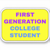 Eerste Gen College Student Sticker (Voorkant)