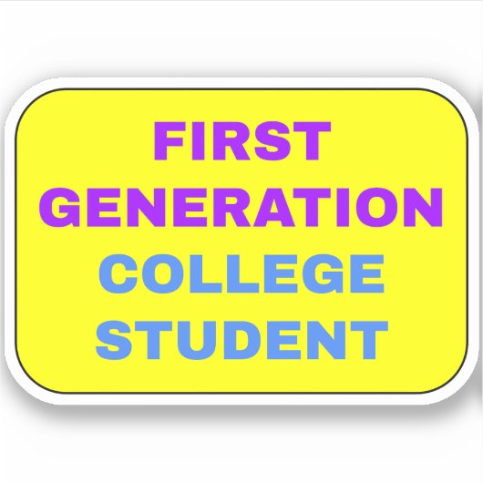 Eerste Gen College Student Sticker (Voorkant)