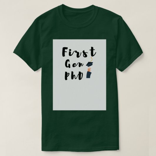 Eerste Gen PhD White Afstuderen T-shirt (Design voorkant)
