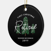 Eerste Gepensioneerde Kerst Elegante Evergreen Tre Keramisch Ornament (Links)