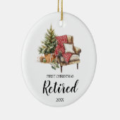 Eerste gepensioneerde kerstcadeau keramisch ornament (Rechts)