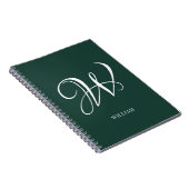 Eerste gepersonaliseerde elegante smaragd monogram notitieboek (Rechterzijde)