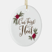 Eerste gepersonaliseerde kerstversiering keramisch ornament (Rechts)