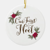 Eerste gepersonaliseerde kerstversiering keramisch ornament (Voorkant)