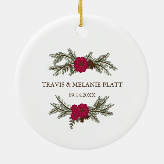 Eerste gepersonaliseerde kerstversiering keramisch ornament (Achterkant)