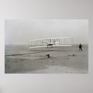 Eerste geslaagde vlucht van het Wright Flyer-Poste Poster