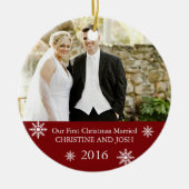 Eerste getrouwd II ı  kerstornament Keramisch Ornament (Voorkant)