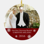 Eerste getrouwd II ı  kerstornament Keramisch Ornament (Achterkant)