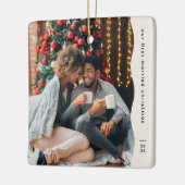 Eerste getrouwd Kerstmis twee foto eenvoudig Keramisch Ornament (Links)