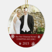 Eerste getrouwd  kerstornament keramisch ornament (Links)