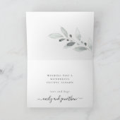 Eerste getrouwde kerst foto gebladerte gevouwen kaart (Binnen)