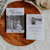 Eerste getrouwde kerst Pas getrouwd Foto wit Feestdagenkaart