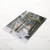 Eerste getrouwde kerst  vakantiefoto folie feestdagenkaart (Gedraaid)