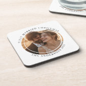 Eerste getrouwde kerstfoto bier onderzetter (Linkerzijde)