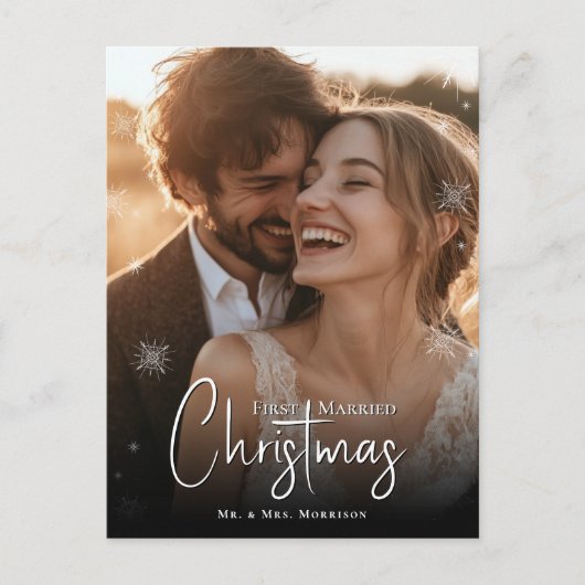 Eerste getrouwde kerstfoto briefkaart (Voorkant)