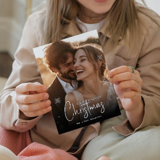 Eerste getrouwde kerstfoto briefkaart