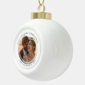 Eerste getrouwde kerstfoto keramische bal ornament (Rechts)