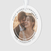 Eerste getrouwde kerstfoto ornament (voorkant)