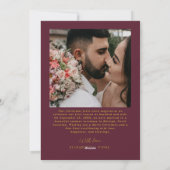 Eerste getrouwde kerstfoto Passen getrouwd Bourgon Feestdagenkaart (Achterkant)