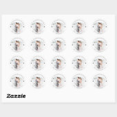 Eerste getrouwde kerstfoto ronde sticker (Vel)