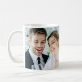 Eerste getrouwde kerstnamen jaarfoto koffiemok (Links)