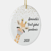 Eerste Global Pandemic Giraffe 2020 Keramisch Ornament (Rechts)