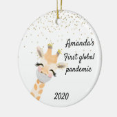 Eerste Global Pandemic Giraffe 2020 Keramisch Ornament (Links)